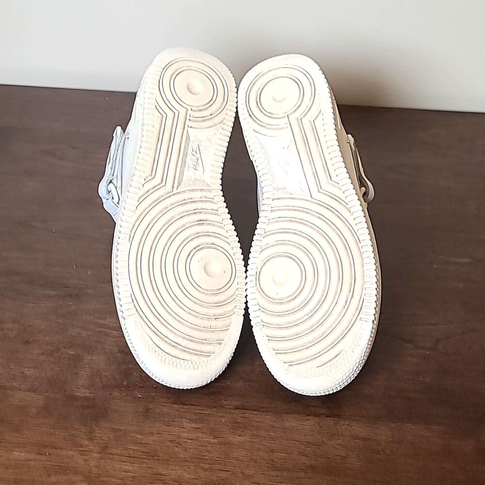 Nike Air Force 1 Mid ’07 White White Sneakers Youth 7Y Women’s 8.5 - Picture 8 of 9